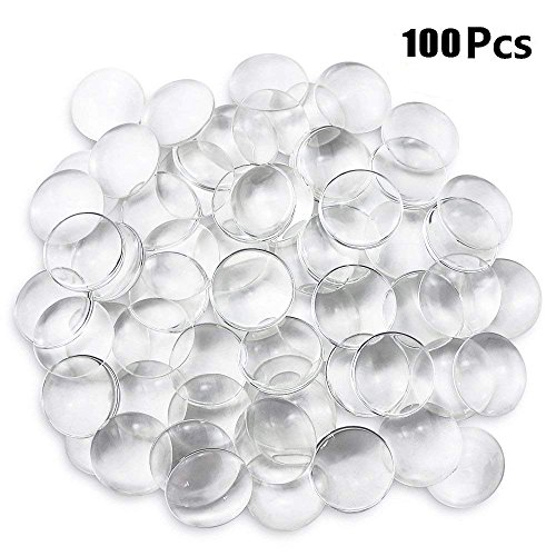 DLOnline 100 Pieces 30mm Transparent Glass Cabochons, Clear Glass ...