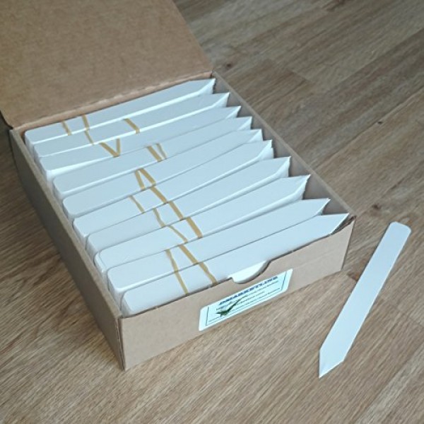 1000 6 x 5/8 White Plastic Plant Stake Labels Tags Pot Markers eti...