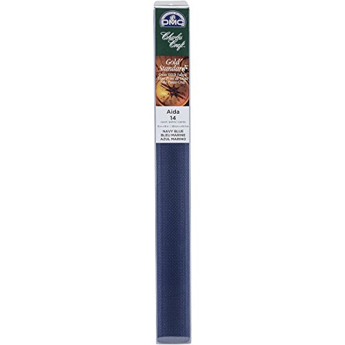 DMC GD1436-5225 Classic Reserve Gold Label Aida Fabric Box, Navy, ...