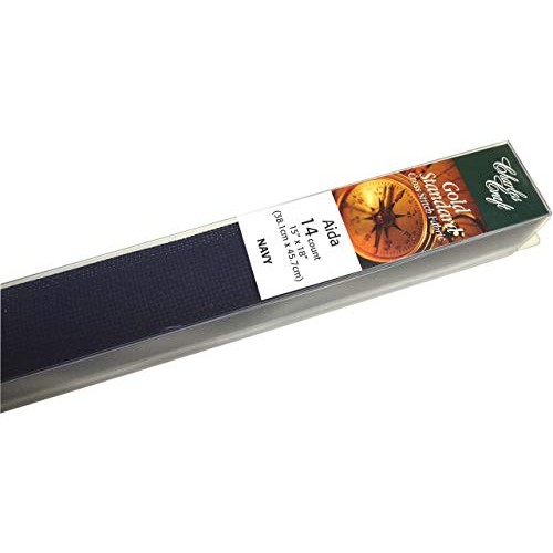 DMC GD1436-5225 Classic Reserve Gold Label Aida Fabric Box, Navy, ...