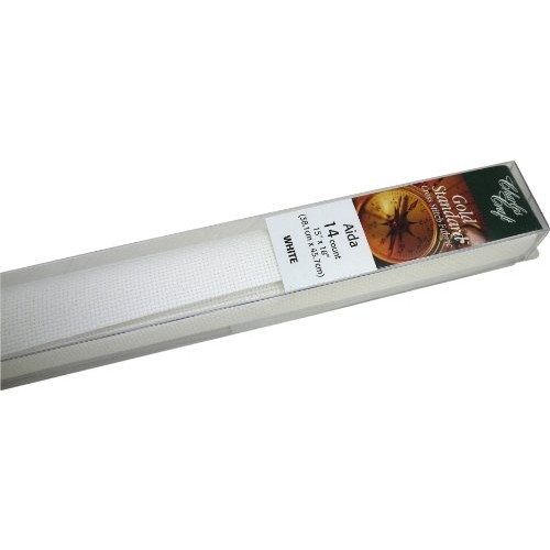 DMC GD1436-6750 Classic Reserve Gold Label Aida Fabric Box, White,...