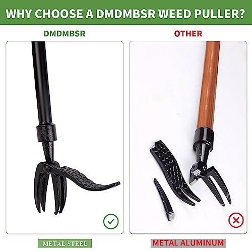 DMDMBSR Weed Puller Tool, Stand Up Weed Puller Long Handle Removab...