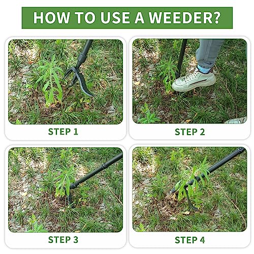 DMDMBSR Weed Puller Tool, Stand Up Weed Puller Long Handle Removab...
