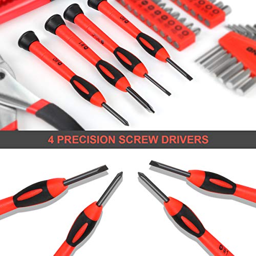 DNA MOTORING Red 39 PCs Portable TooL Kit Household Hand Toolbox G...