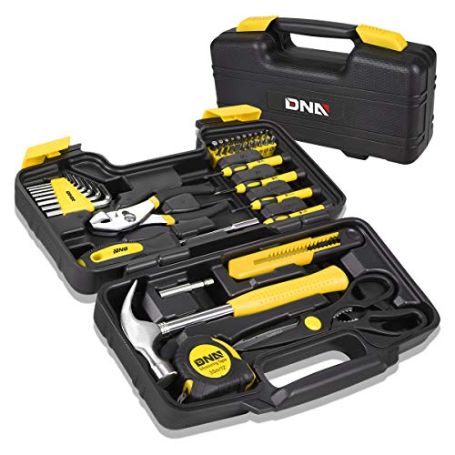 DNA MOTORING Yellow 39 PCS Portable TooL Kit Household Hand Toolbo...