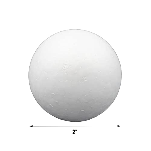 DNB 2 Inch Foam Balls - 30Pcs 2 Smooth White Round Polystyrene B...