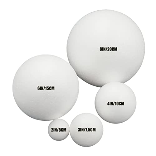 DNB 2 Inch Foam Balls - 30Pcs 2 Smooth White Round Polystyrene B...