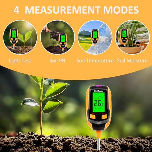 4-in-1 Soil Moisture Meter Digital Plant Temperature/Soil Moisture...