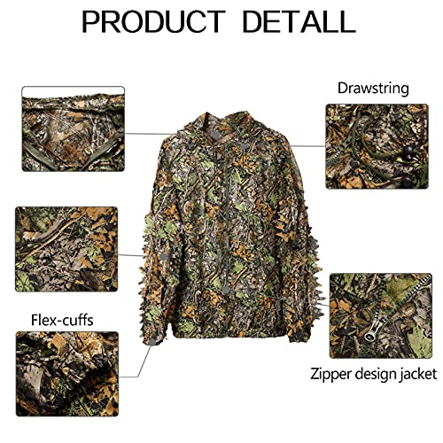 DoCred Ghillie Suit for Men, 3D Lightweight Hooded Camouflage Ghil...