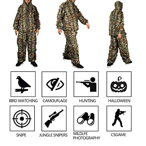 DoCred Ghillie Suit for Men, 3D Lightweight Hooded Camouflage Ghil...