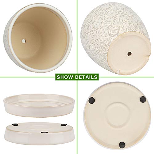 Docrin Flower Pots Plants Containers - 6.6 and 5.5 Inch Planter Po...