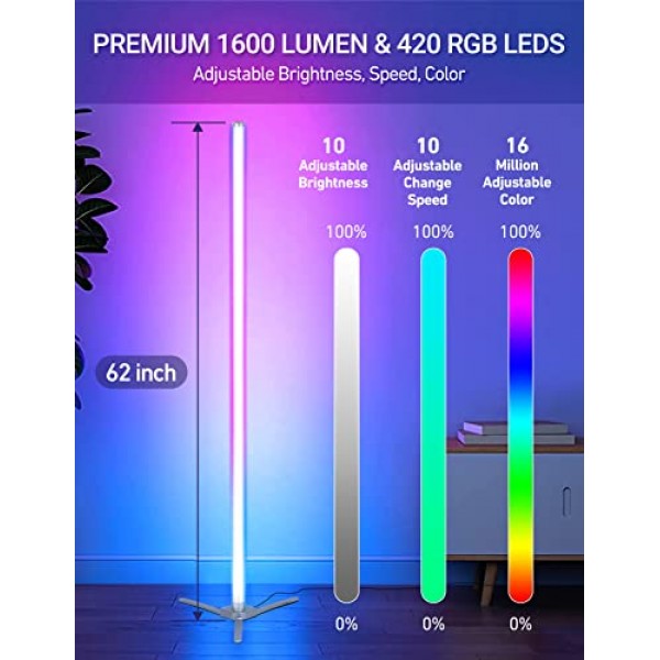 Docusvect Color Changing RGB IC Corner 300+ Mode 360° Fully Illumi...