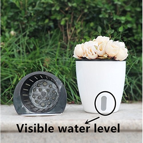 5 Pack Visible Water Level Flower pots,Water Plants Pots Self Wate...