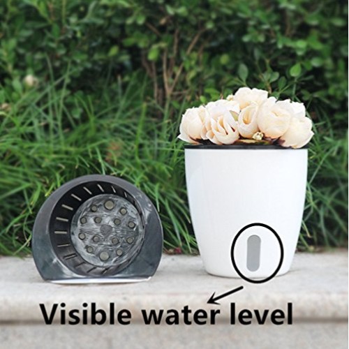 5 Pack Visible Water Level Flower pots,Water Plants Pots Self Wate...