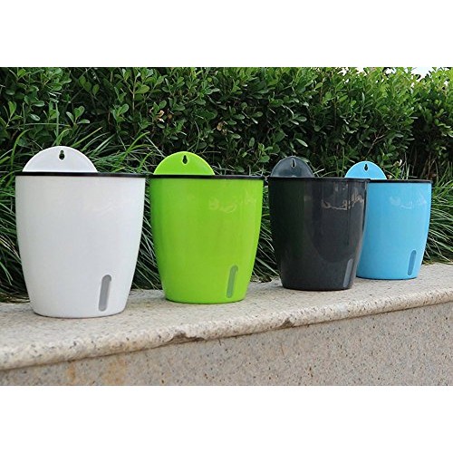 5 Pack Visible Water Level Flower pots,Water Plants Pots Self Wate...