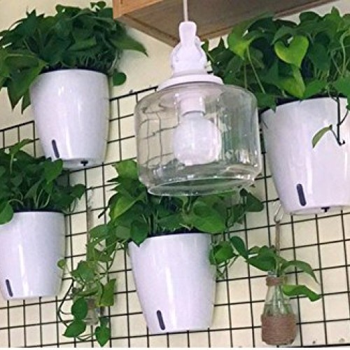 5 Pack Visible Water Level Flower pots,Water Plants Pots Self Wate...