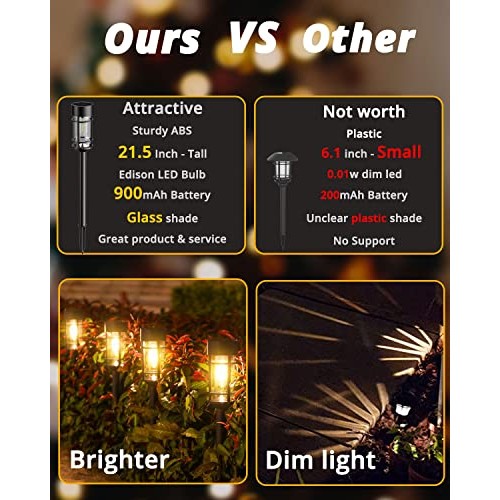 DOESLAG Solar Pathway Lights, 8 Pack Solar Lights Outdoor Waterpro...