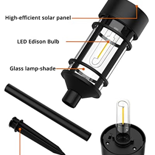 DOESLAG Solar Pathway Lights, 8 Pack Solar Lights Outdoor Waterpro...