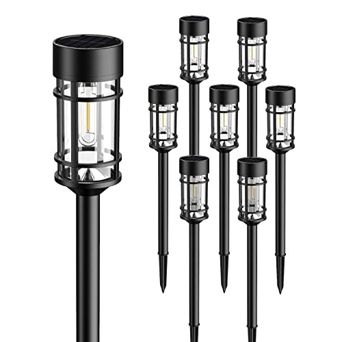 DOESLAG Solar Pathway Lights, 8 Pack Solar Lights Outdoor Waterpro...