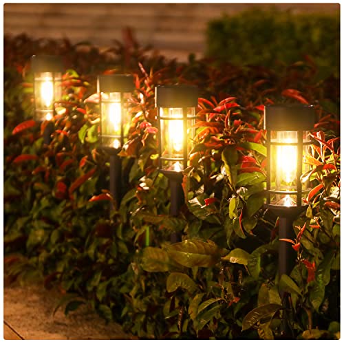 DOESLAG Solar Pathway Lights, 8 Pack Solar Lights Outdoor Waterpro...