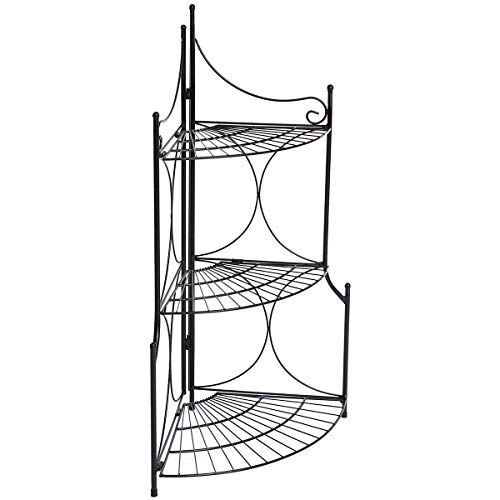 DOEWORKS 3 Tier Folding Plant Stand Pot Rack & Metal Corner Shelf,...