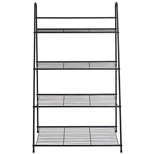 DOEWORKS 4 Tier Metal Plant Stand, Ladder-Shaped Storage Rack Stan...