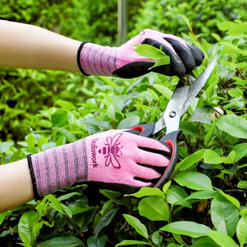 DOFOWORK Gardening Gloves - 6 Pair, Breathable Natural Latex, Blue...