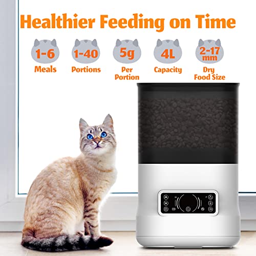 DOGNESS Automatic Cat Feeders, Dog Food Dispenser with Voice Recor...