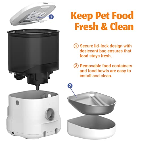 DOGNESS Automatic Cat Feeders, Dog Food Dispenser with Voice Recor...
