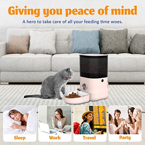 DOGNESS Automatic Cat Feeders, Dog Food Dispenser with Voice Recor...