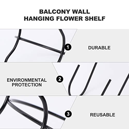 DOITOOL 2Pcs Flower Pot Holder Ring Metal Wire Over Deck Rail Plan...