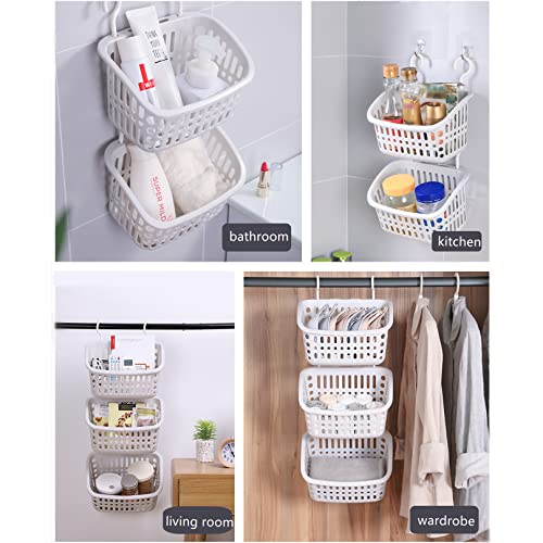 Doitxue 3PCS Hanging Plastic Storage Basket/laundry Basket Plastic...