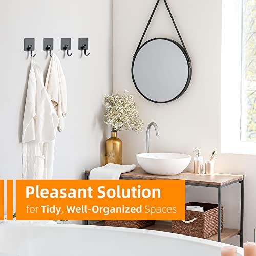DOMAXCAI Towel Hooks, 4 Pcs Upgraded Adhesive Hooks Heavy Duty, Wa...
