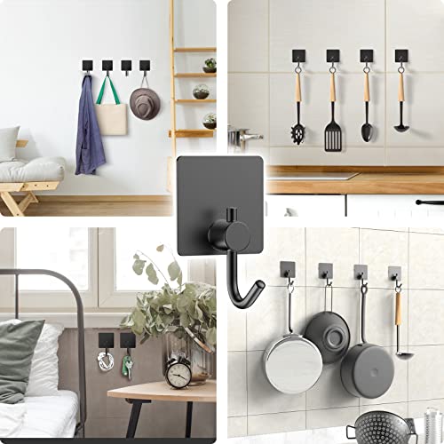 DOMAXCAI Towel Hooks, 4 Pcs Upgraded Adhesive Hooks Heavy Duty, Wa...