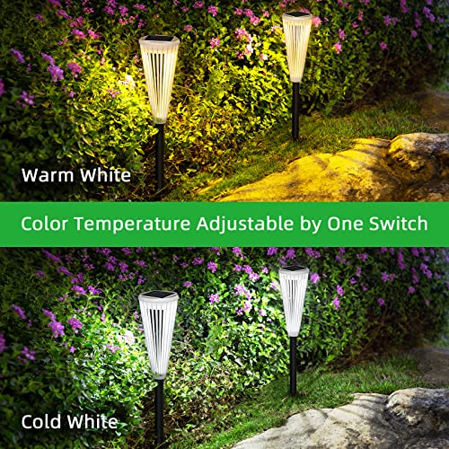 DOMIDAR 6 Pack Solar Outdoor Lights,Solar Landscape Garden Powered...