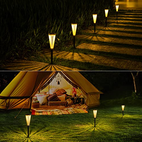 DOMIDAR 6 Pack Solar Outdoor Lights,Solar Landscape Garden Powered...