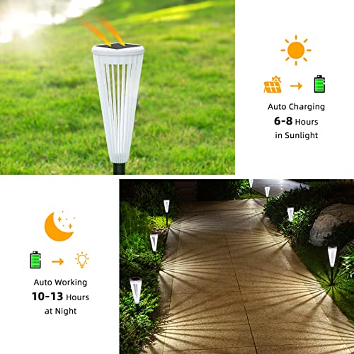 DOMIDAR 6 Pack Solar Outdoor Lights,Solar Landscape Garden Powered...