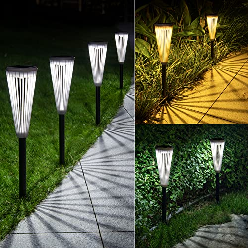 DOMIDAR 6 Pack Solar Outdoor Lights,Solar Landscape Garden Powered...