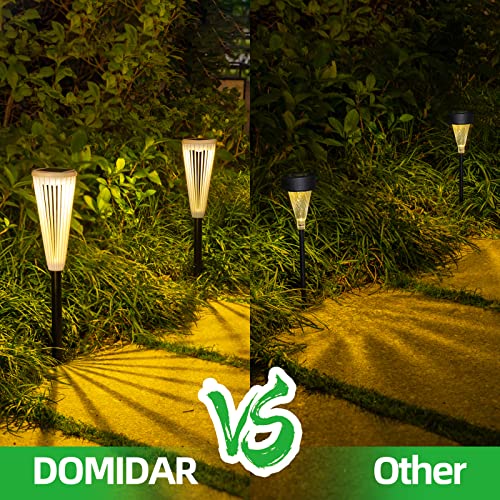 DOMIDAR 6 Pack Solar Outdoor Lights,Solar Landscape Garden Powered...