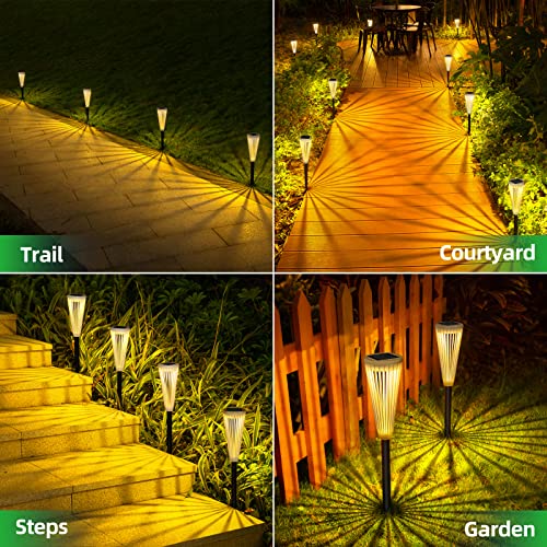 DOMIDAR 6 Pack Solar Outdoor Lights,Solar Landscape Garden Powered...