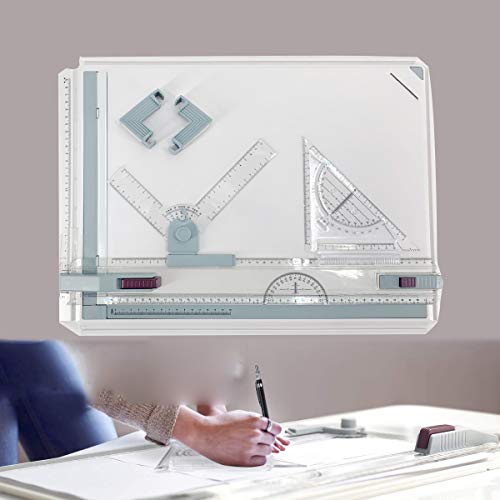 DOMINTY Drafting Table Drawing Board, Drawing Tool Set Graphic Arc...