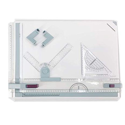 DOMINTY Drafting Table Drawing Board, Drawing Tool Set Graphic Arc...