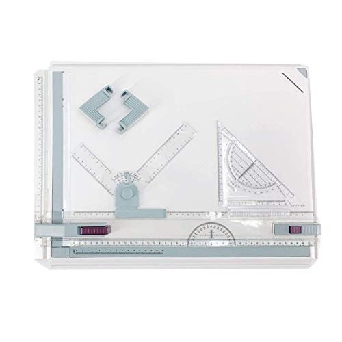 DOMINTY Drafting Table Drawing Board, Drawing Tool Set Graphic Arc...