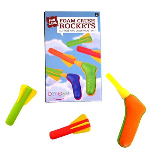 Dondor Mini Pump Action Foam Air Rocket Launcher Party Favors