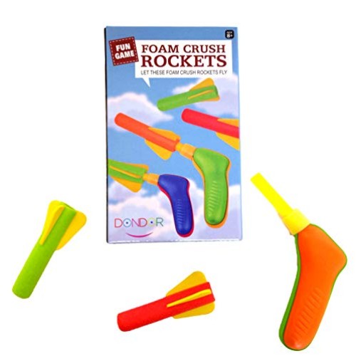 Dondor Mini Pump Action Foam Air Rocket Launcher Party Favors