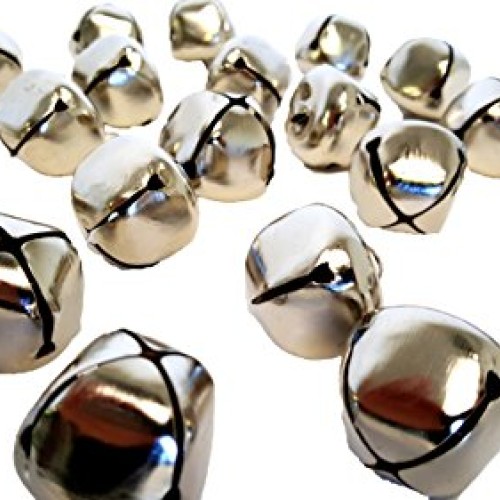 Jingle Bells 1 1/4 inch 24 Piece Pack, Silver