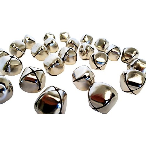 Jingle Bells 1 1/4 inch 24 Piece Pack, Silver