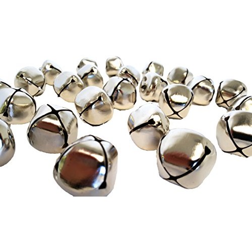 Jingle Bells 1 1/4 inch 24 Piece Pack, Silver