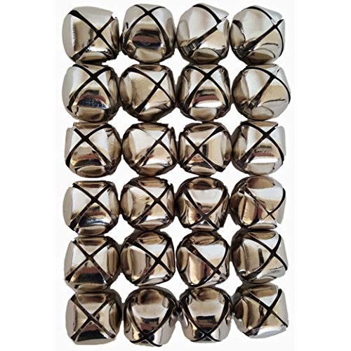 Jingle Bells 1 1/4 inch 24 Piece Pack, Silver