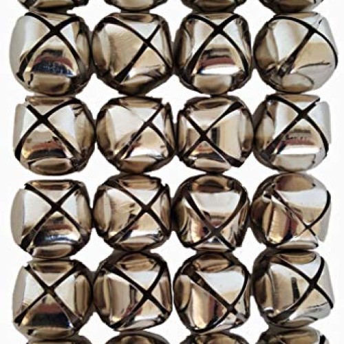 Jingle Bells 1 1/4 inch 24 Piece Pack, Silver